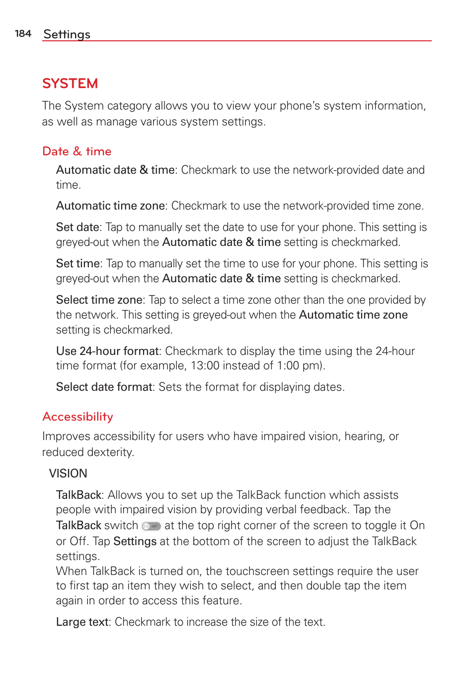 System | LG LGVS876 User Manual | Page 186 / 226