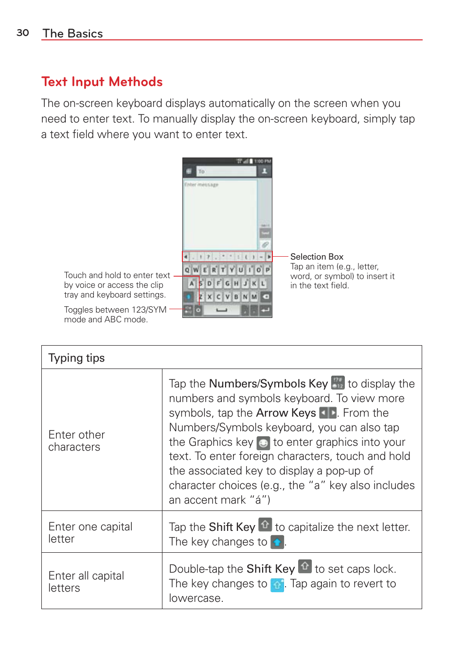 Text input methods | LG LGVS876 User Manual | Page 32 / 226