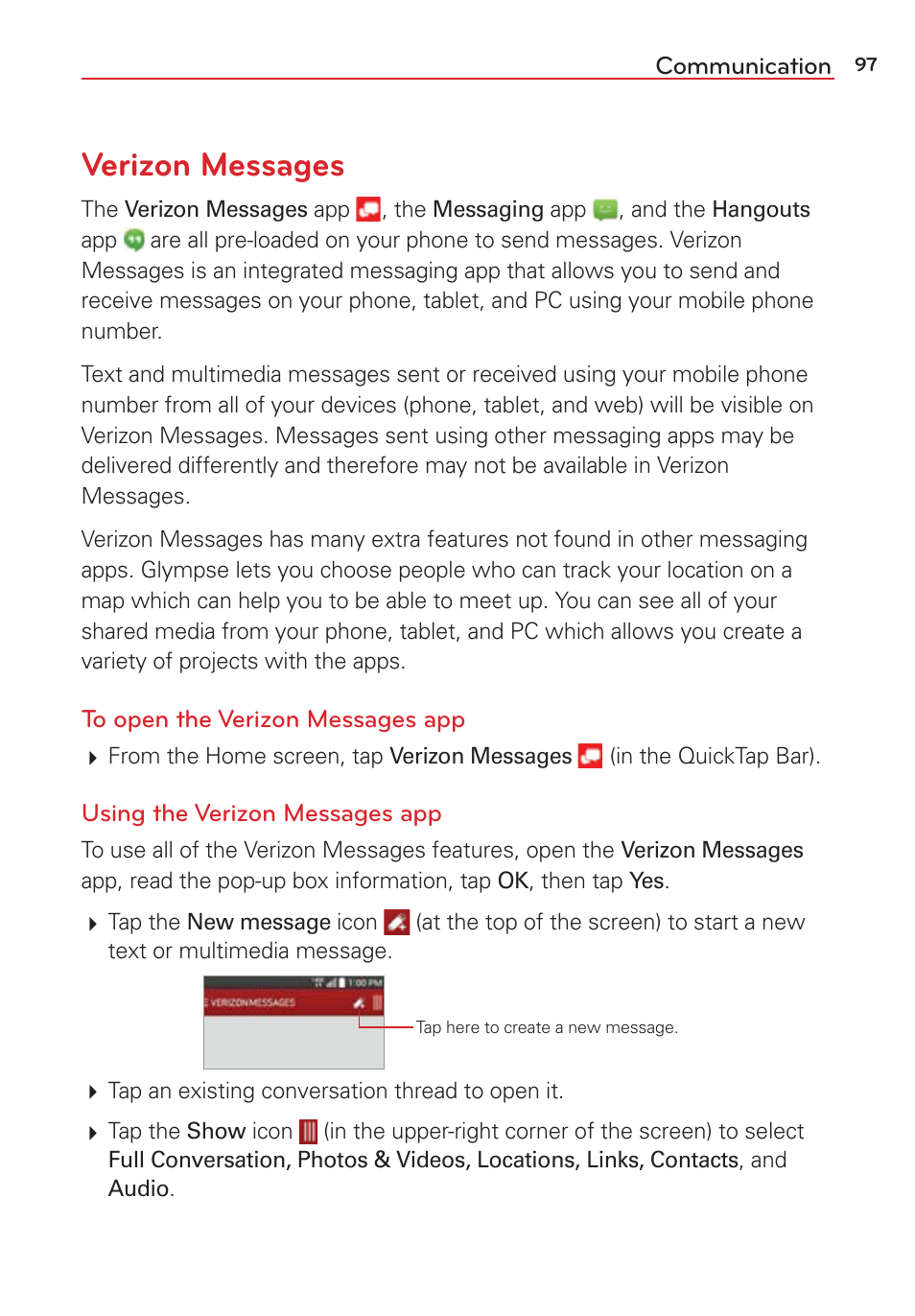 Verizon messages | LG LGVS876 User Manual | Page 99 / 226