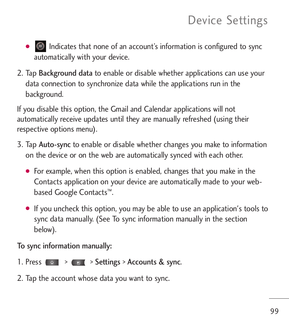 Device settings | LG LGL55C User Manual | Page 101 / 506