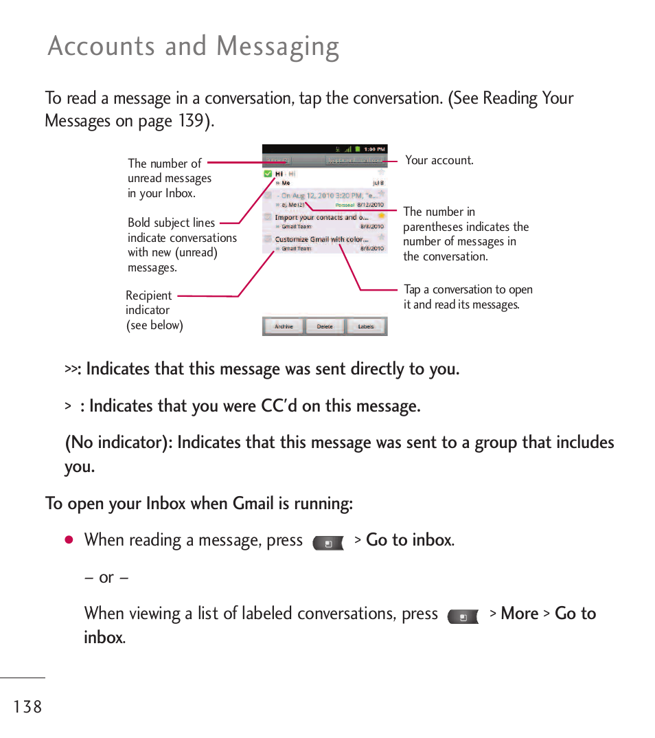 Accounts and messaging | LG LGL55C User Manual | Page 140 / 506