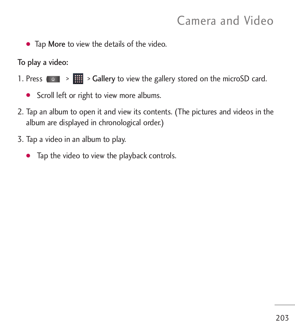 Camera and video | LG LGL55C User Manual | Page 205 / 506