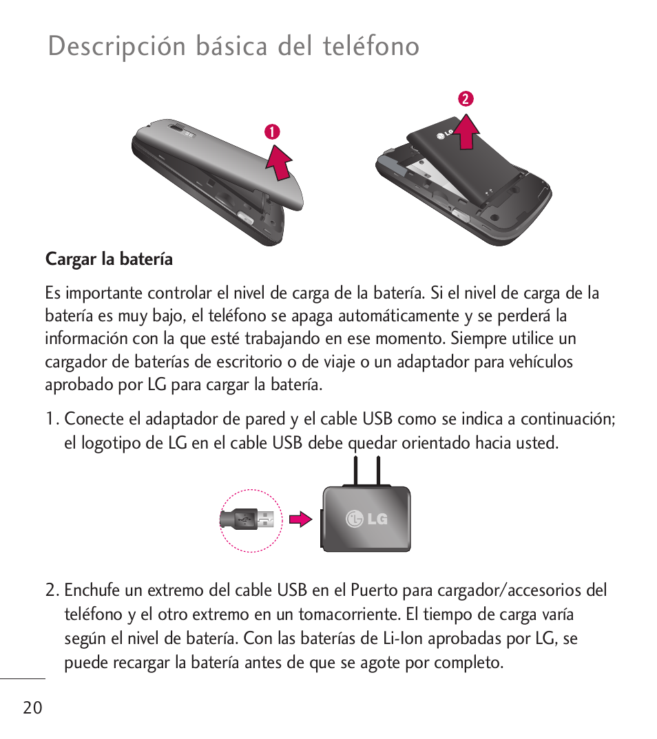 Descripción básica del teléfono | LG LGL55C User Manual | Page 262 / 506