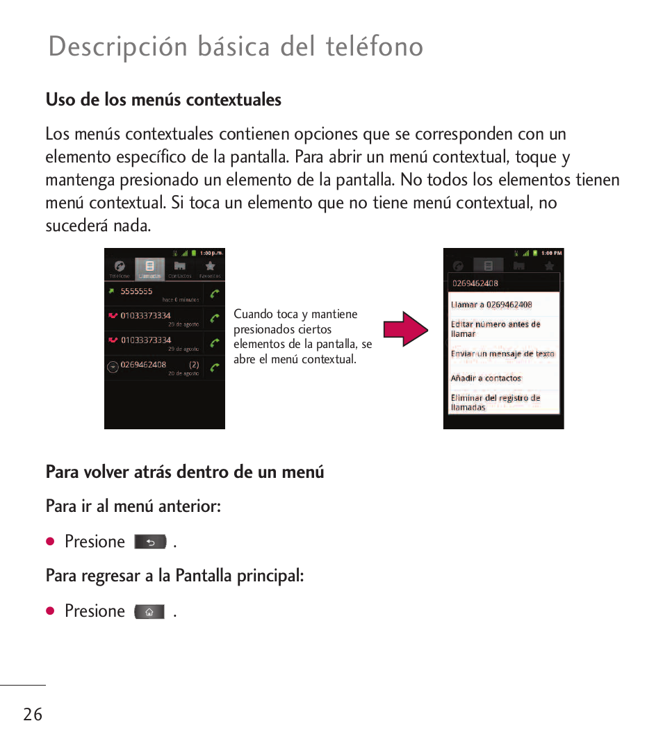 Descripción básica del teléfono | LG LGL55C User Manual | Page 268 / 506