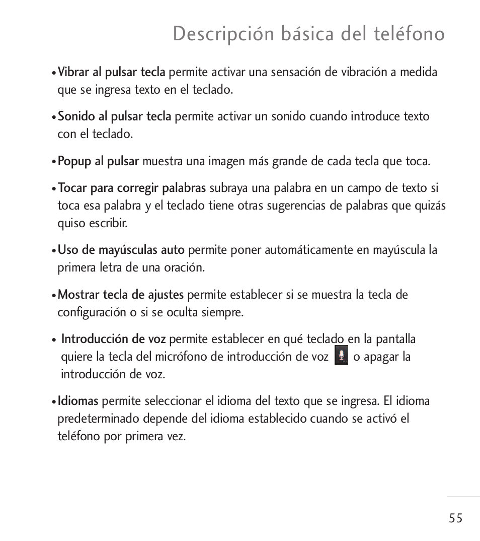 Descripción básica del teléfono | LG LGL55C User Manual | Page 297 / 506