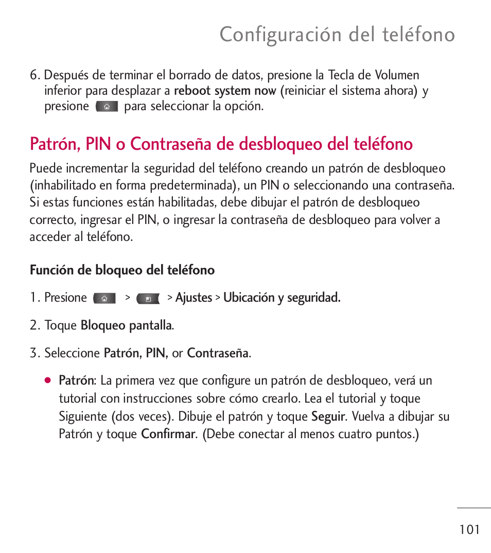 Configuración del teléfono | LG LGL55C User Manual | Page 343 / 506