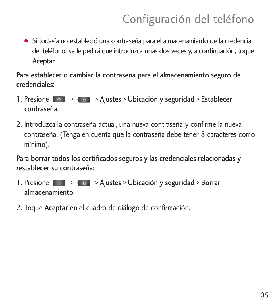 Configuración del teléfono | LG LGL55C User Manual | Page 347 / 506