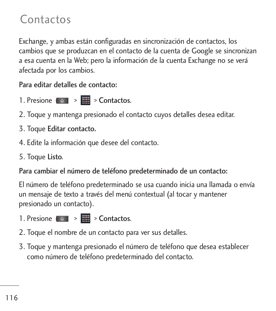 Contactos | LG LGL55C User Manual | Page 358 / 506