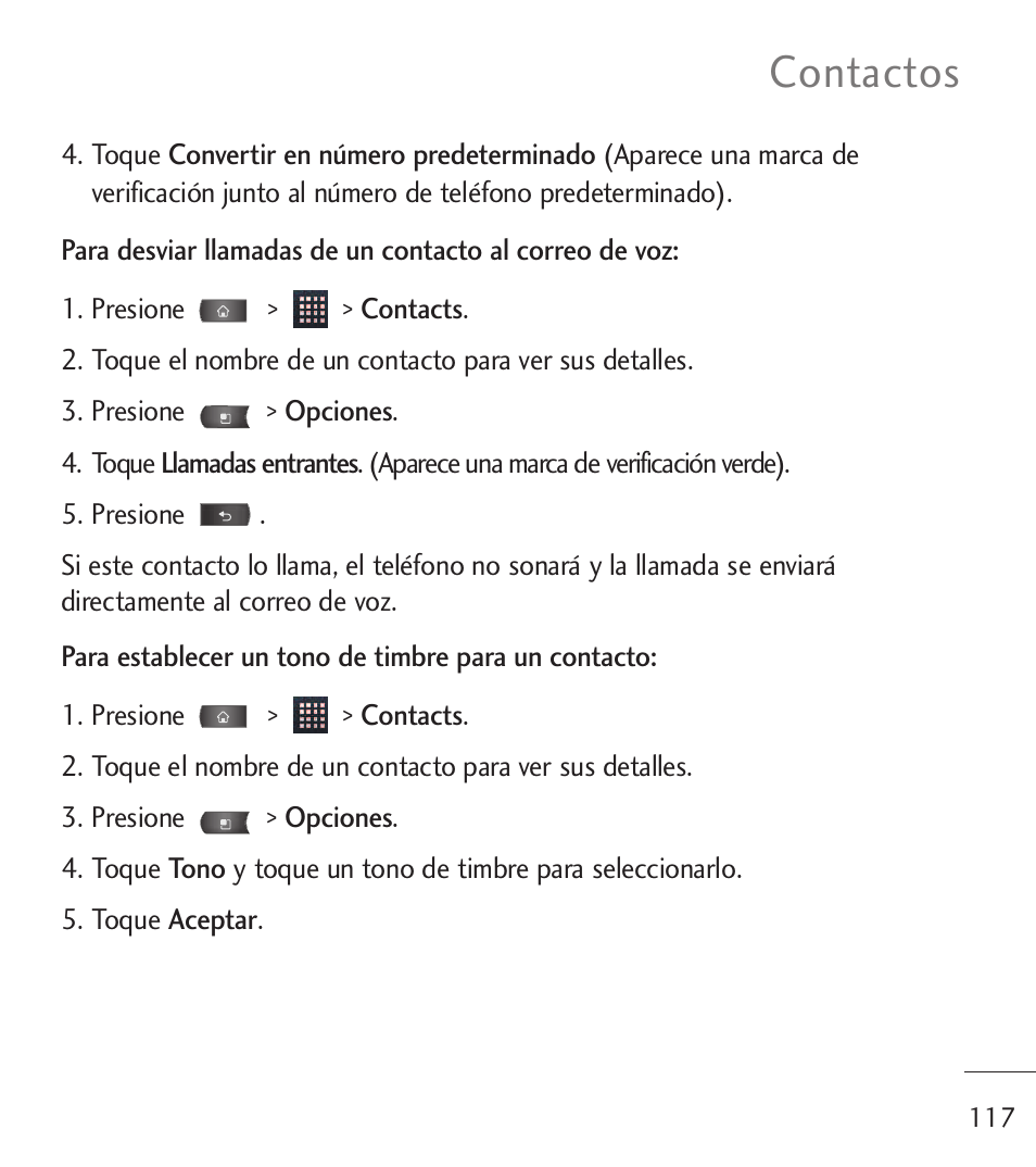 Contactos | LG LGL55C User Manual | Page 359 / 506