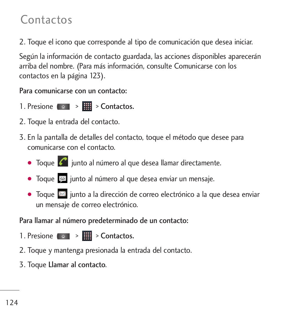 Contactos | LG LGL55C User Manual | Page 366 / 506