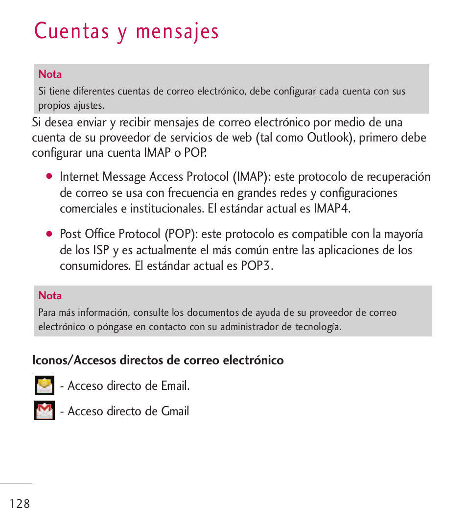 Cuentas y mensajes | LG LGL55C User Manual | Page 370 / 506