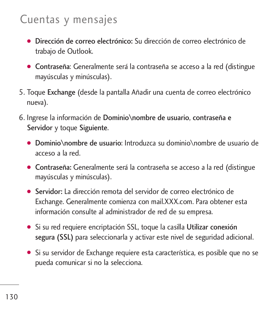 Cuentas y mensajes | LG LGL55C User Manual | Page 372 / 506