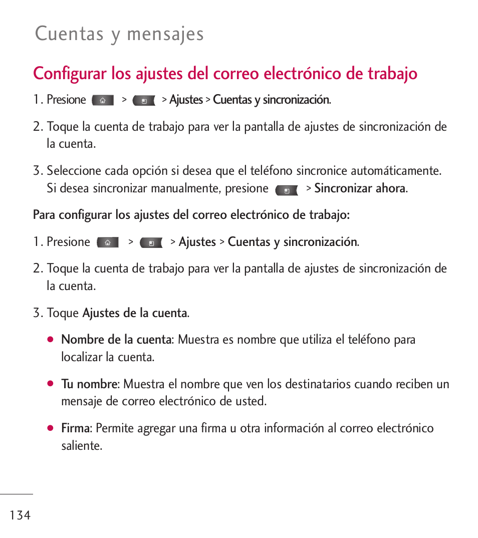 Cuentas y mensajes | LG LGL55C User Manual | Page 376 / 506