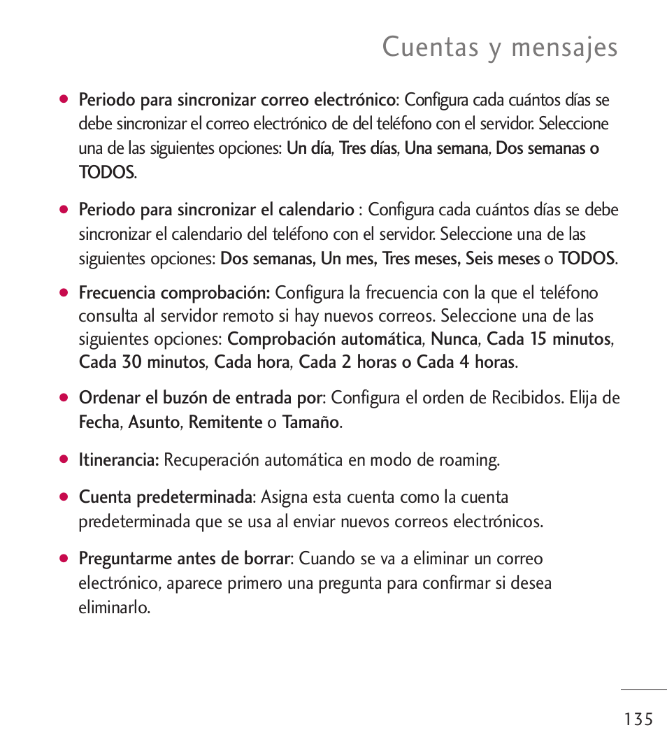 Cuentas y mensajes | LG LGL55C User Manual | Page 377 / 506