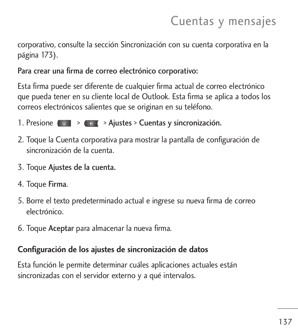 Cuentas y mensajes | LG LGL55C User Manual | Page 379 / 506