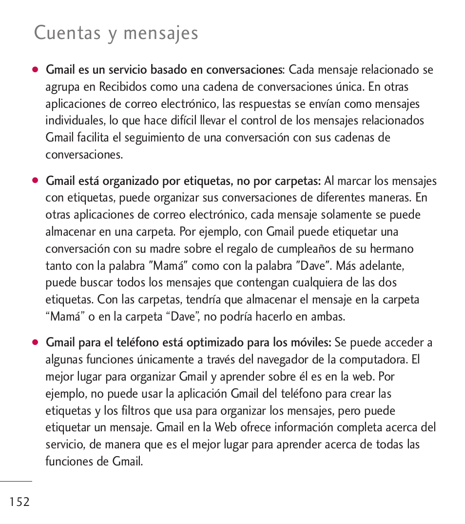 Cuentas y mensajes | LG LGL55C User Manual | Page 394 / 506