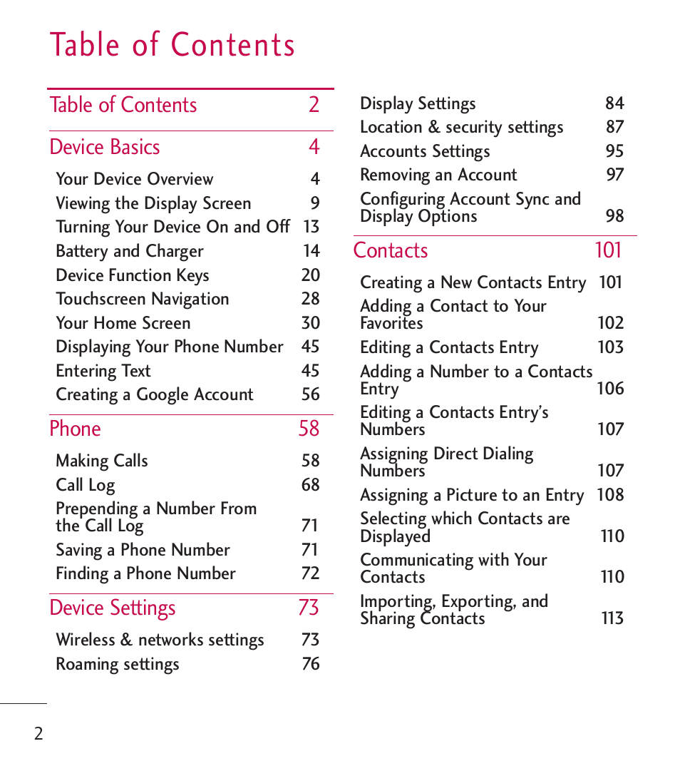 LG LGL55C User Manual | Page 4 / 506