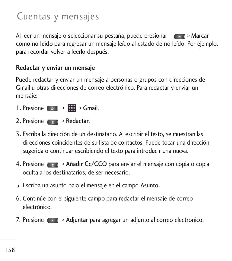 Cuentas y mensajes | LG LGL55C User Manual | Page 400 / 506