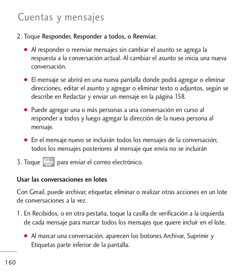 Cuentas y mensajes | LG LGL55C User Manual | Page 402 / 506