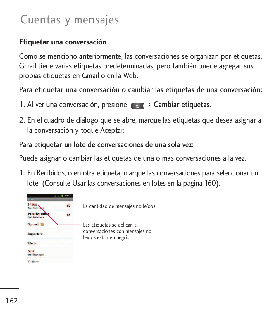 Cuentas y mensajes | LG LGL55C User Manual | Page 404 / 506