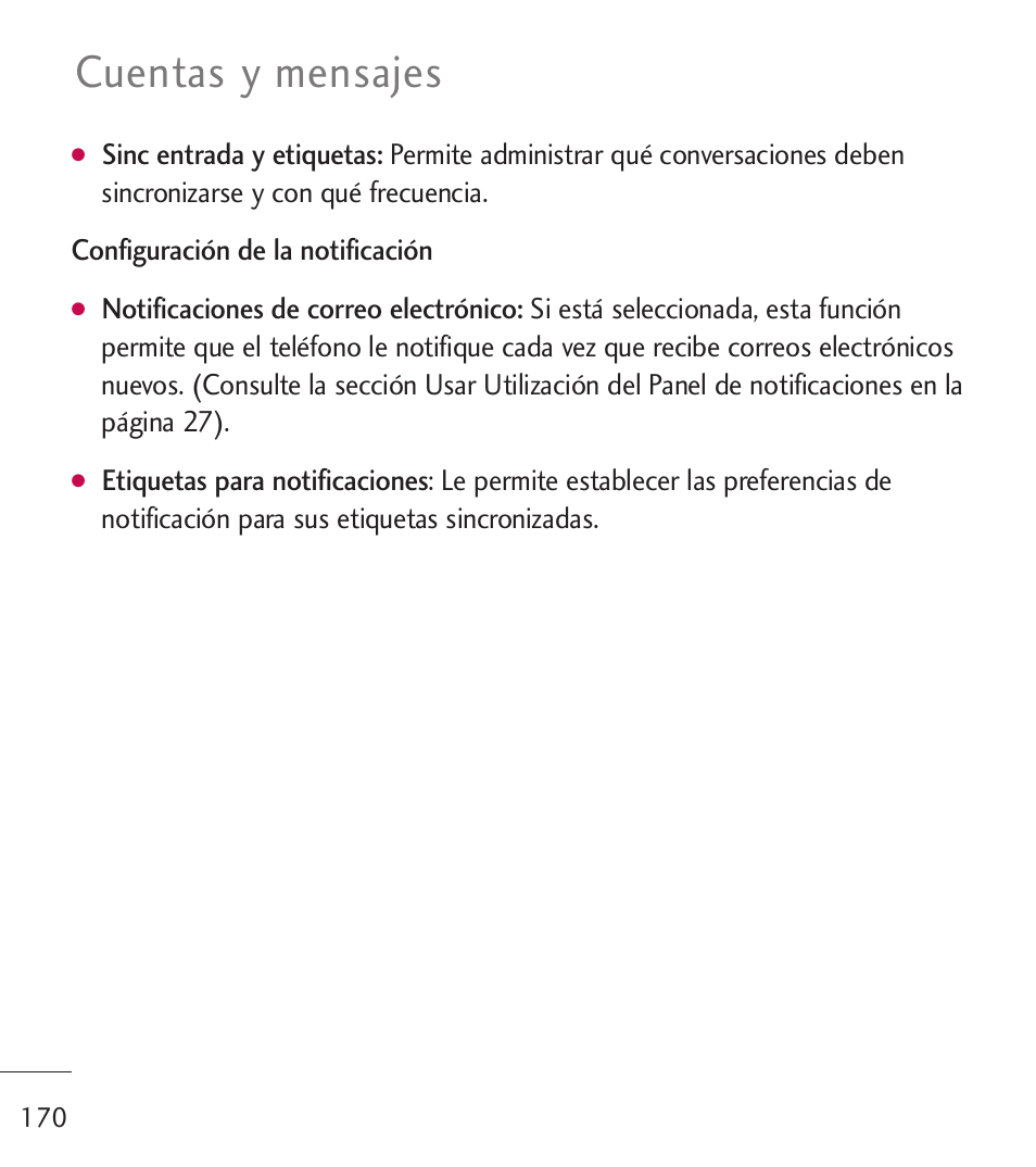 Cuentas y mensajes | LG LGL55C User Manual | Page 412 / 506