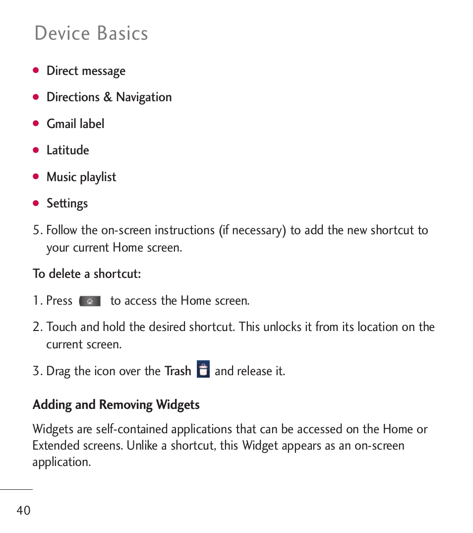 Device basics | LG LGL55C User Manual | Page 42 / 506