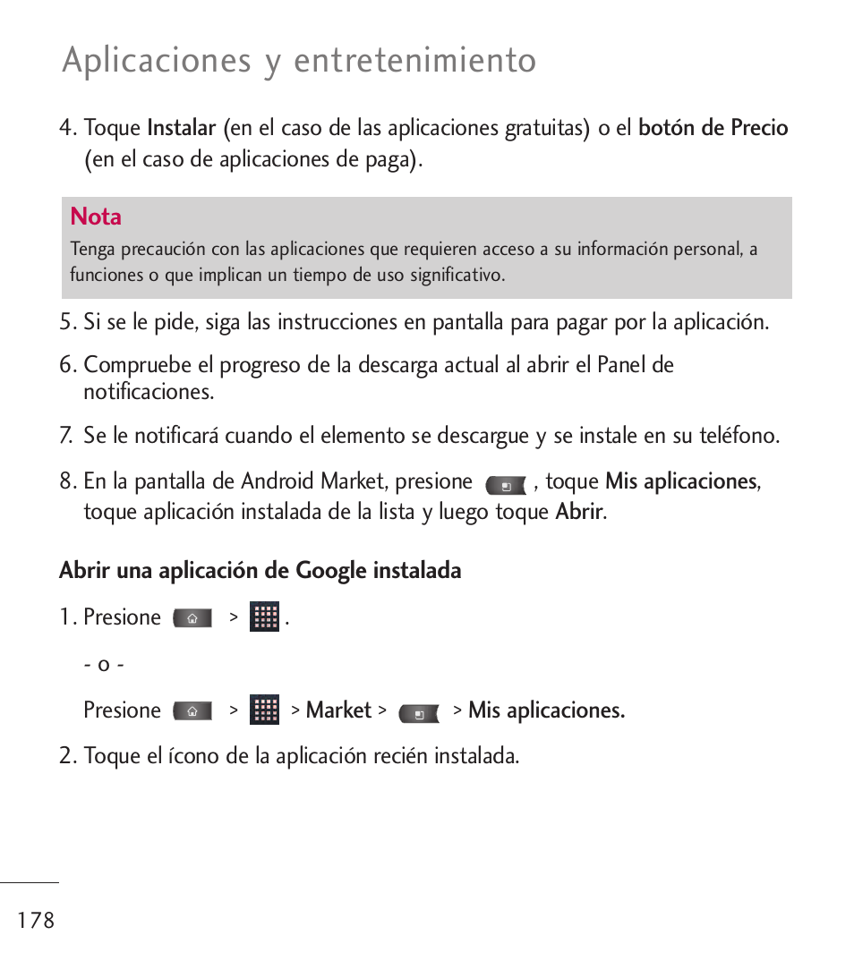 Aplicaciones y entretenimiento | LG LGL55C User Manual | Page 420 / 506