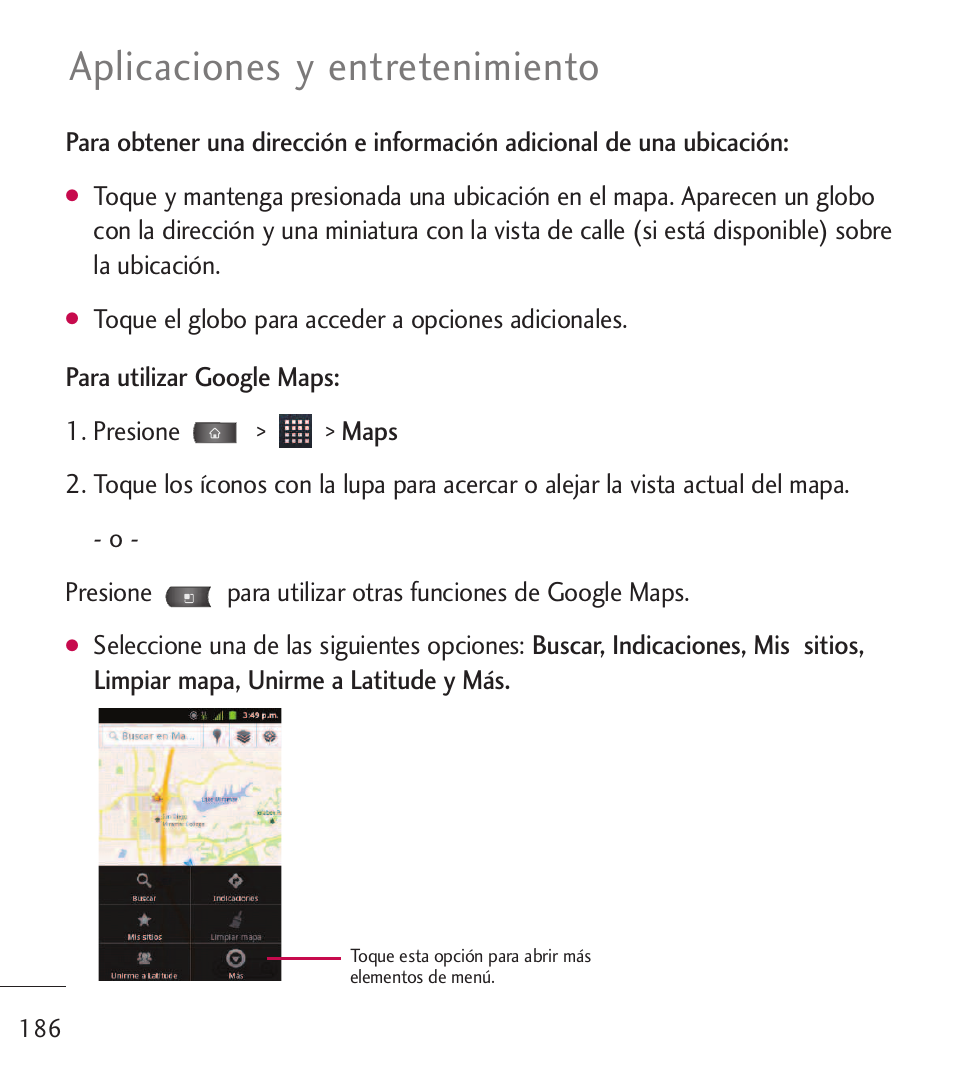 Aplicaciones y entretenimiento | LG LGL55C User Manual | Page 428 / 506