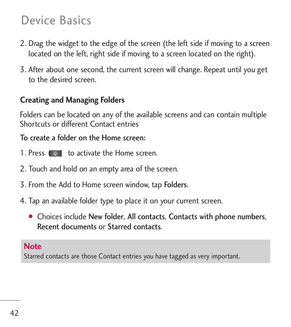 Device basics | LG LGL55C User Manual | Page 44 / 506