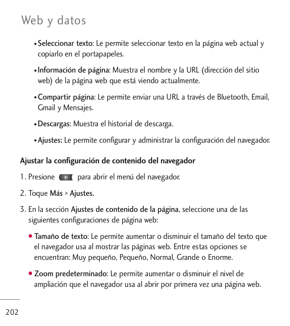 Web y datos, Descargas: muestra el historial de descarga | LG LGL55C User Manual | Page 444 / 506