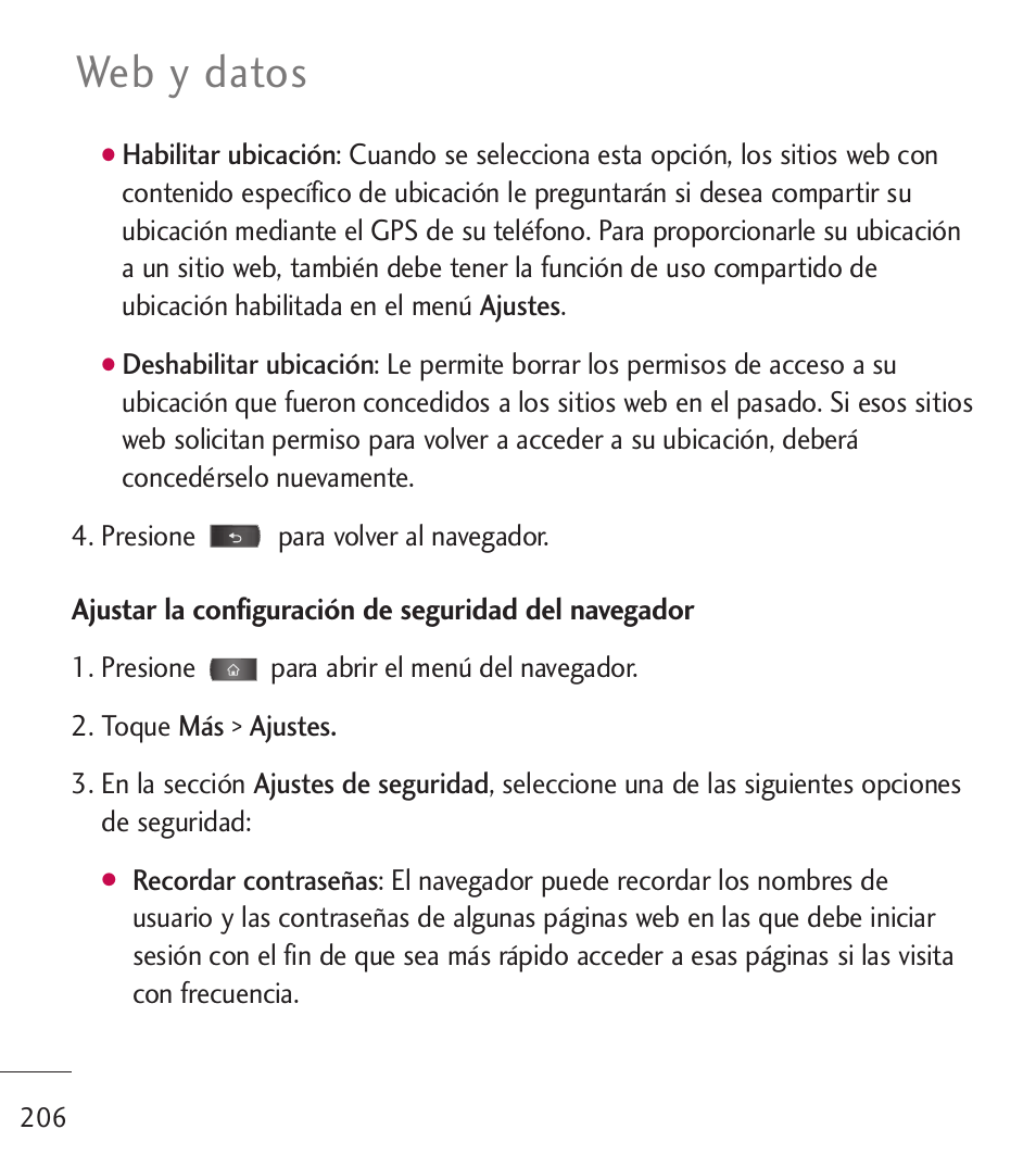 Web y datos | LG LGL55C User Manual | Page 448 / 506