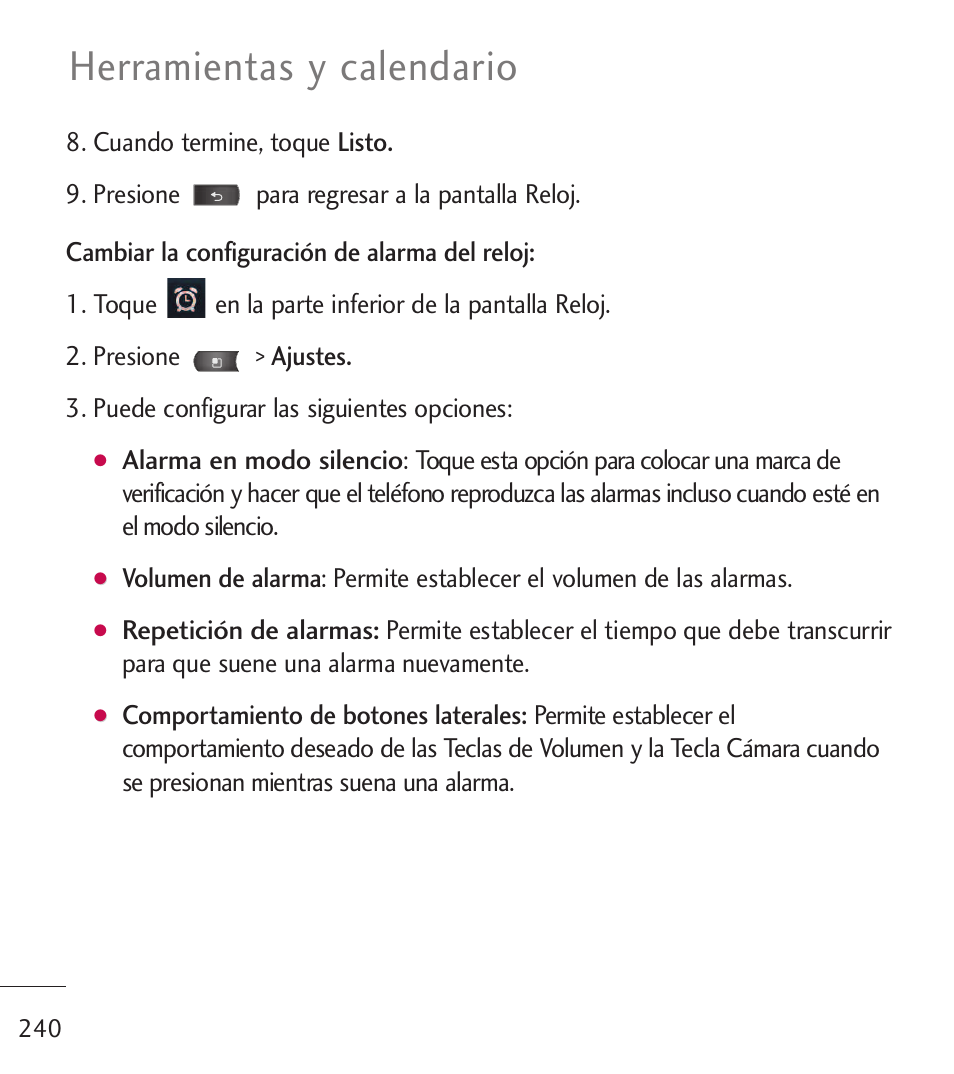 Herramientas y calendario | LG LGL55C User Manual | Page 482 / 506