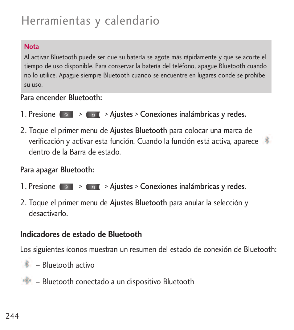 Herramientas y calendario | LG LGL55C User Manual | Page 486 / 506