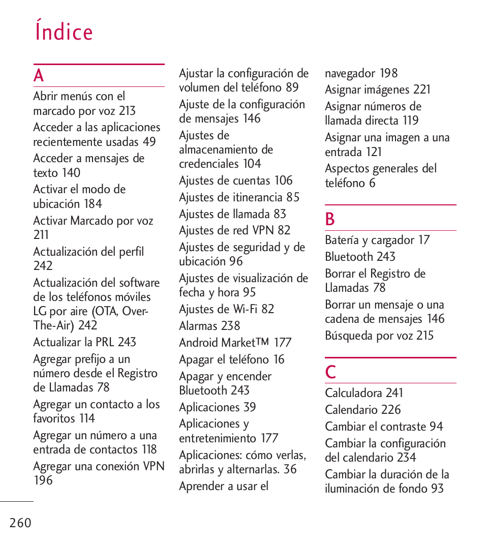 Dice, Índice | LG LGL55C User Manual | Page 502 / 506