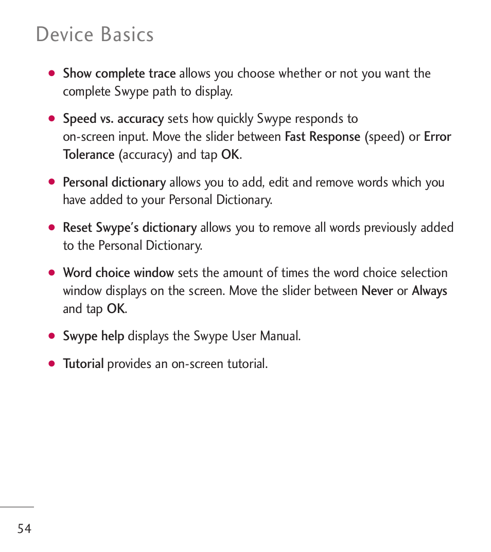 Device basics | LG LGL55C User Manual | Page 56 / 506