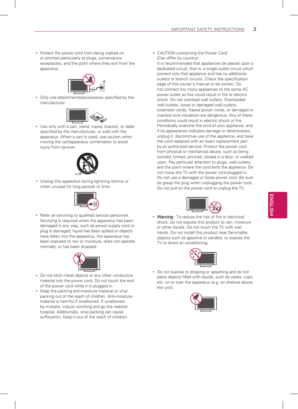 English | LG 50LN5400 User Manual | Page 3 / 48