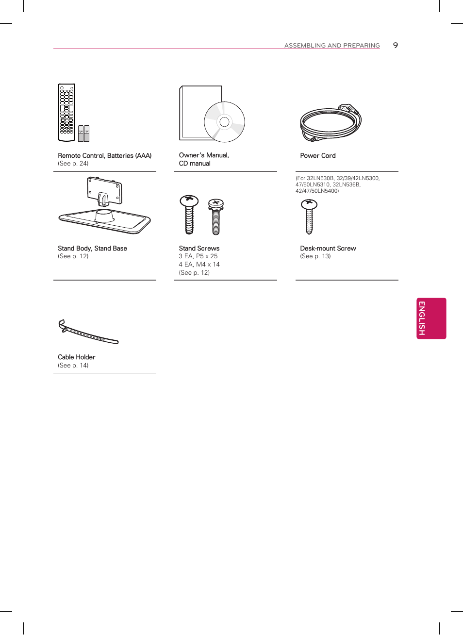 LG 50LN5400 User Manual | Page 9 / 48