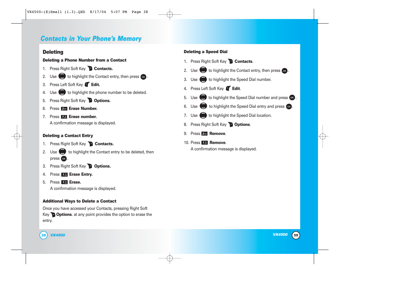 Contacts in y | LG LGVX4500 User Manual | Page 21 / 71