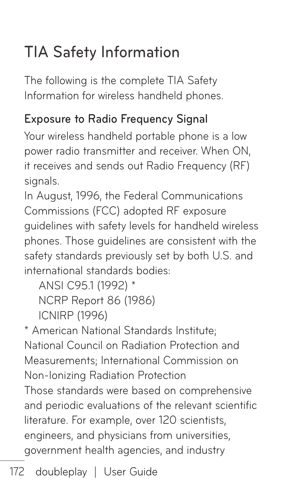 Tia safety information | LG C729 User Manual | Page 172 / 412