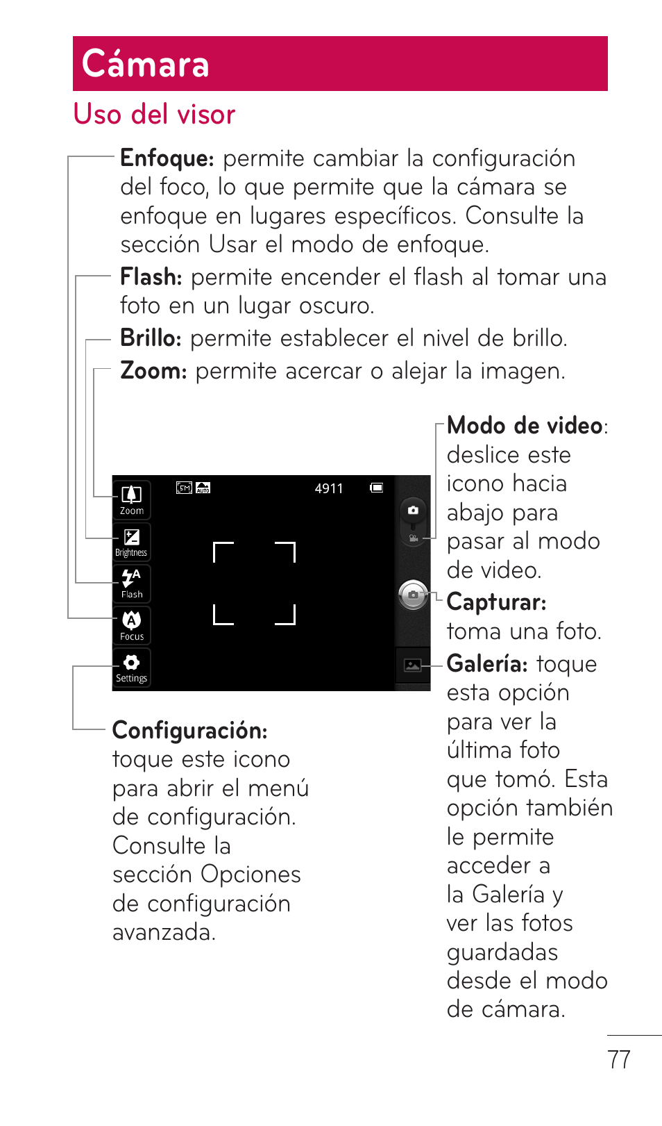 Cámara, Uso del visor | LG C729 User Manual | Page 273 / 412