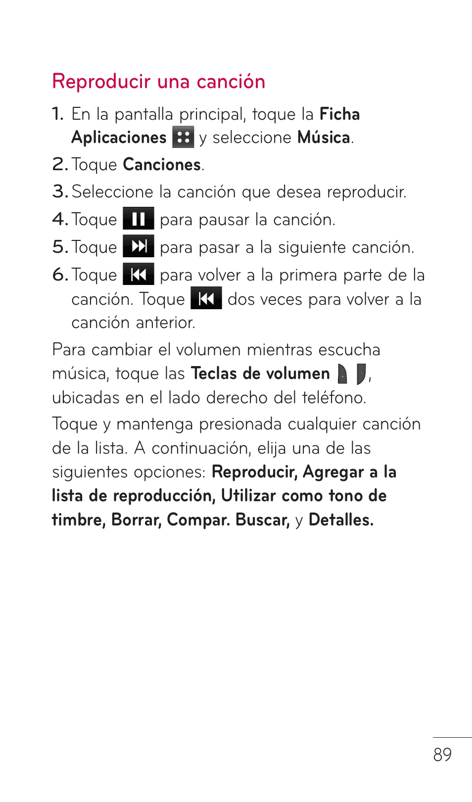 Reproducir una canción | LG C729 User Manual | Page 285 / 412