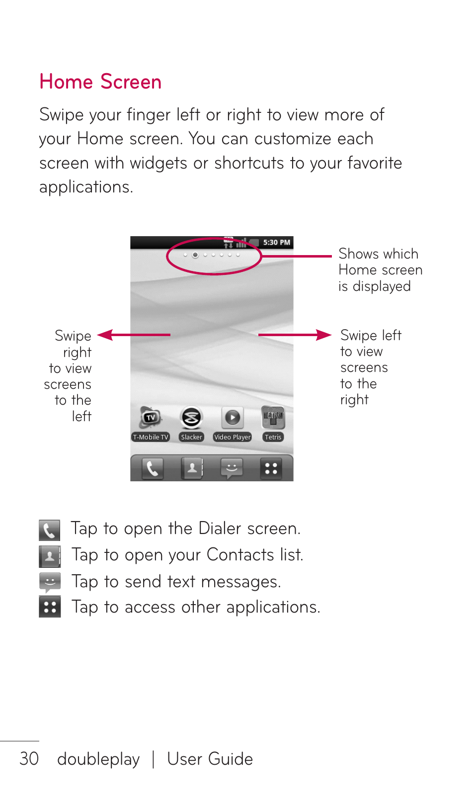 Home screen | LG C729 User Manual | Page 30 / 412