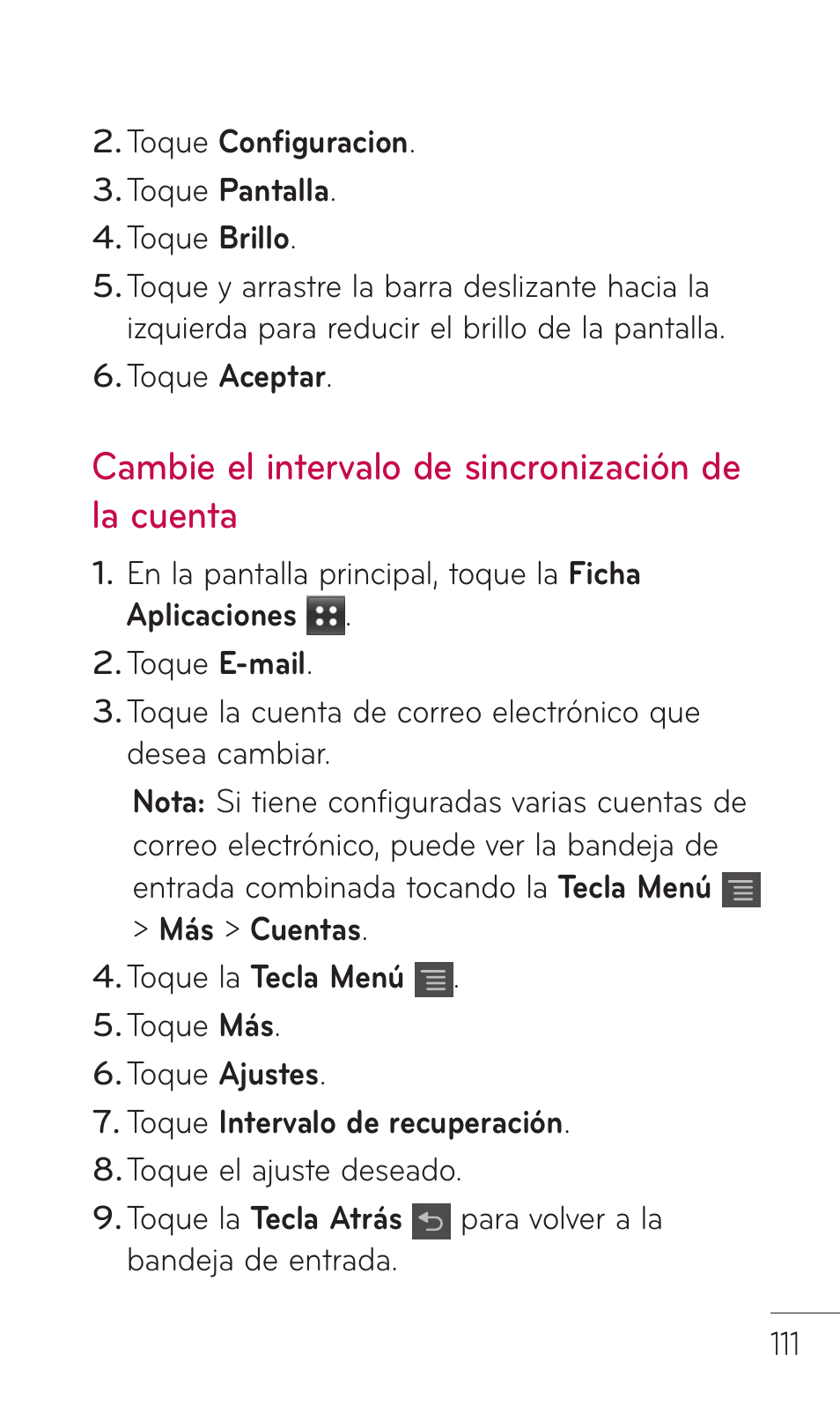 Cambie el intervalo de sincronización de la cuenta | LG C729 User Manual | Page 307 / 412