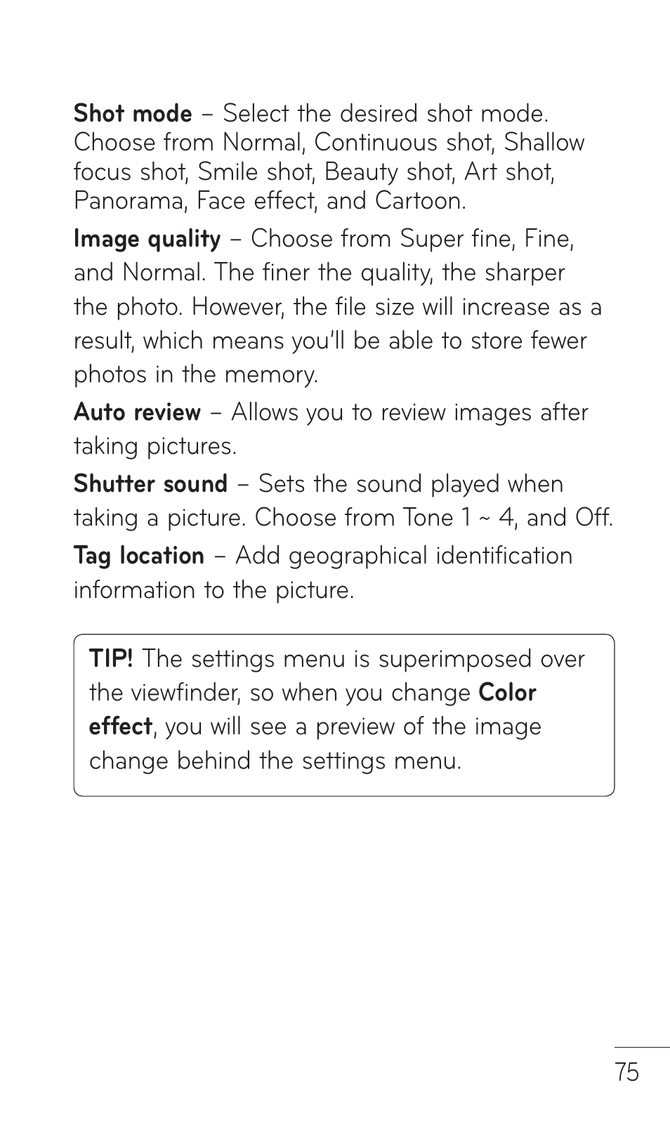 LG C729 User Manual | Page 75 / 412