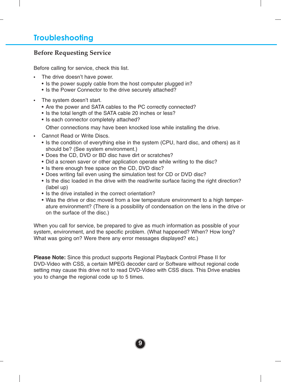 Troubleshooting | LG CH08LS10 User Manual | Page 12 / 15