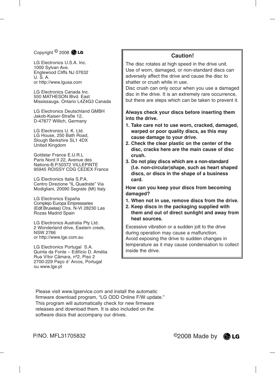 2008 made by | LG CH08LS10 User Manual | Page 15 / 15