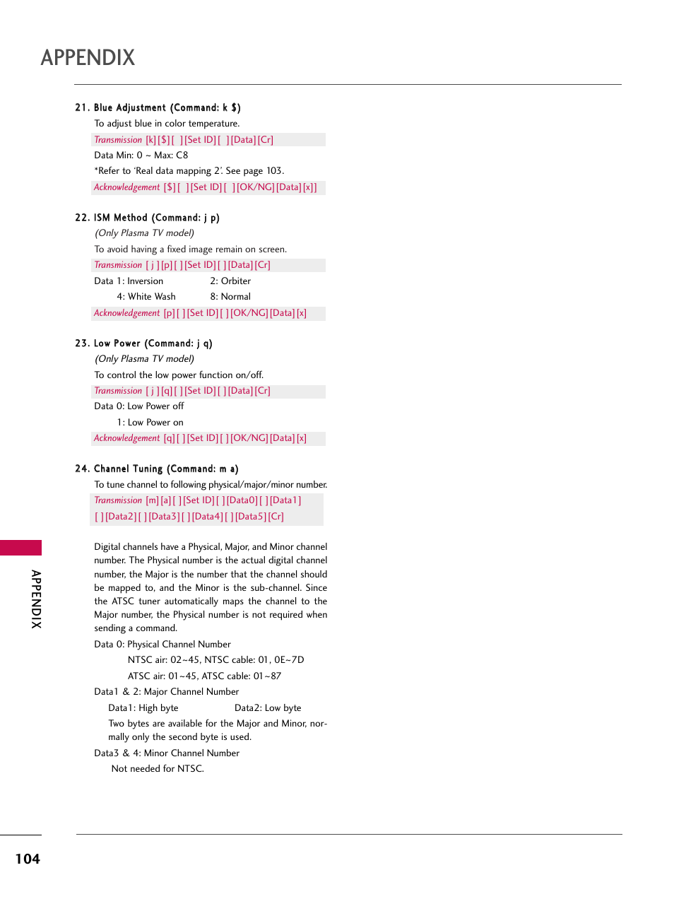 Appendix | LG 47LC7DF User Manual | Page 106 / 122