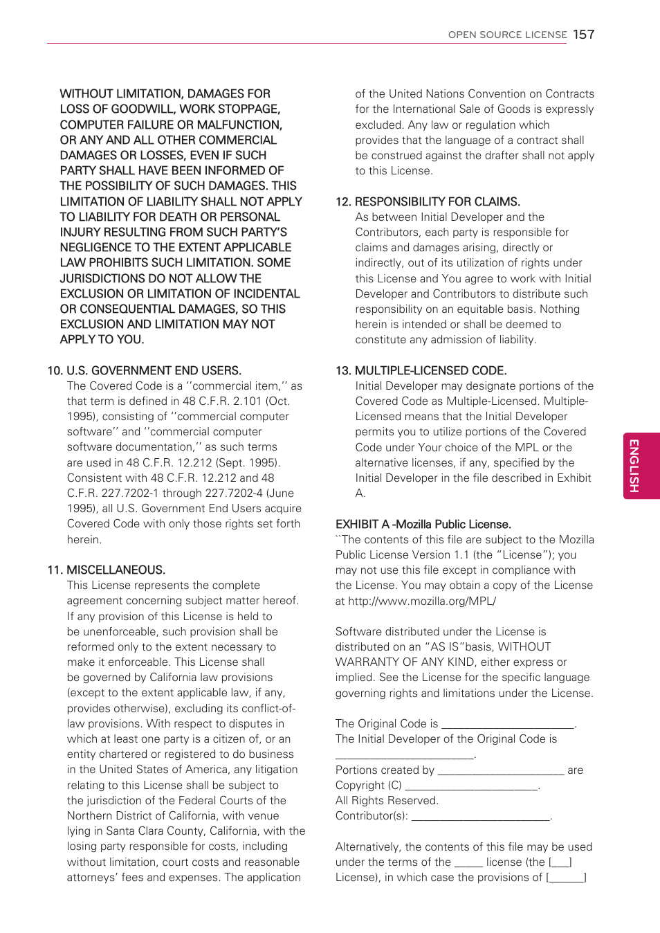 LG 55LW5700 User Manual | Page 157 / 172