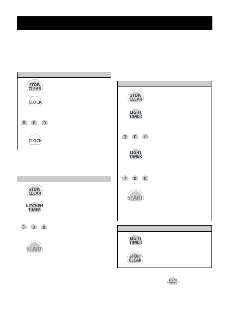 Operation, Learn about your microwave oven, Clock(time of day) | Kitchen timer, Light timer | LG MV1735B User Manual | Page 10 / 32