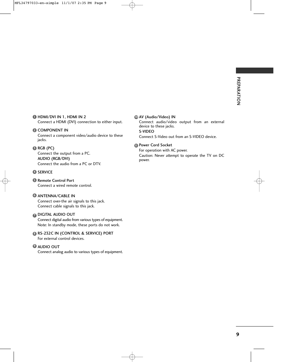 LG 50PC5D-UL User Manual | Page 11 / 34